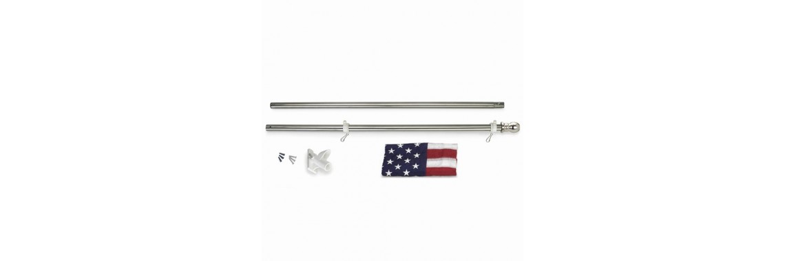 3'x5' USA Flag Kit with 6' chrome pole By Valley Forge Flag